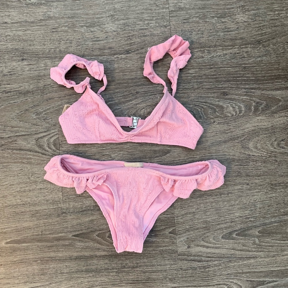 H&M Bubblegum Pink Ruffle Bikini